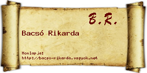 Bacsó Rikarda névjegykártya